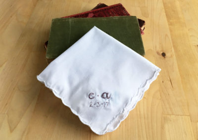 c+a Wedding Handkerchief with date